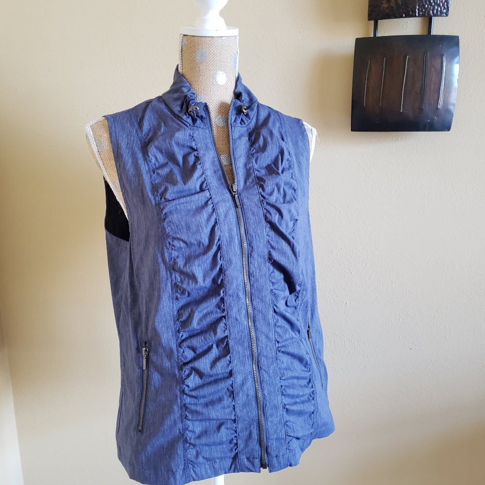 Chico's Neema Indigo blue ZEnergy ruched vest 1